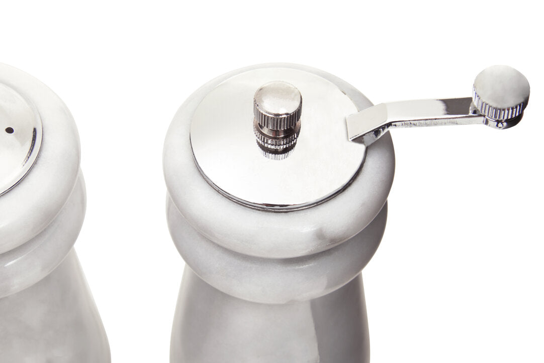 Salerno White Marble Salt & Pepper Set