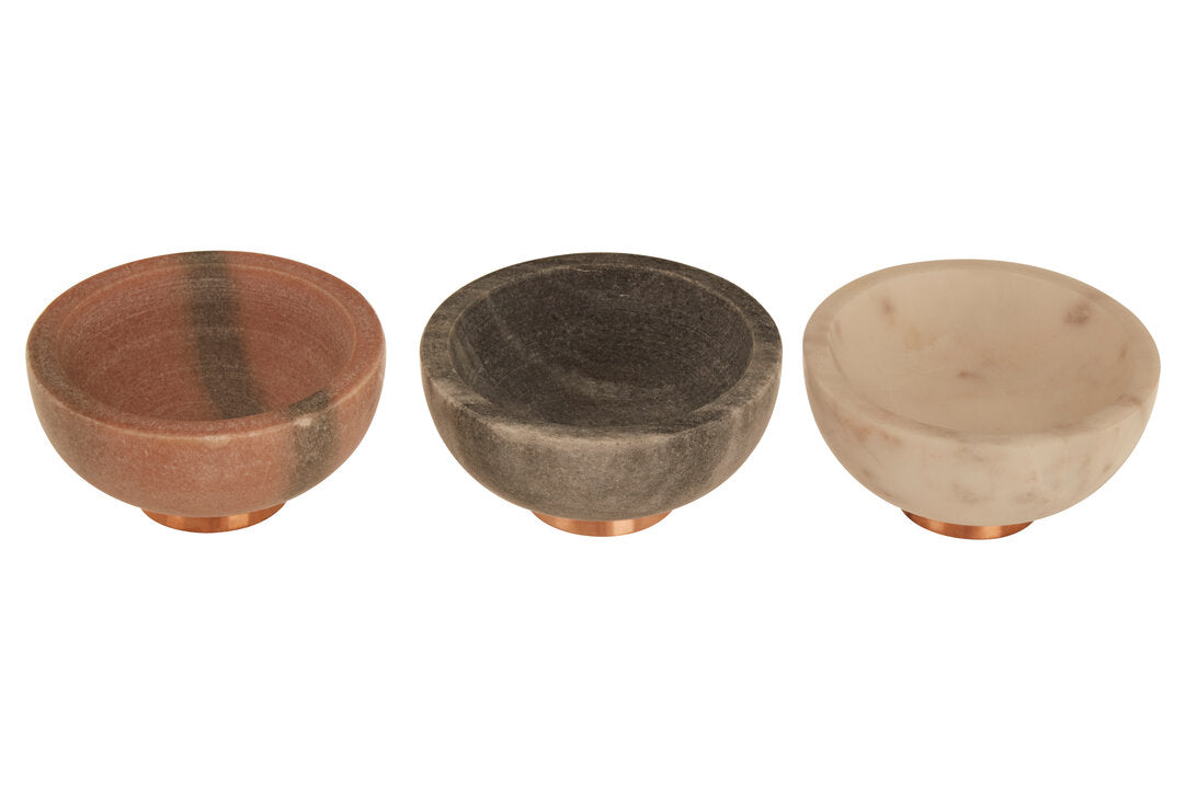 Monzaro Set Of 3 Marble Dipping Bowls
