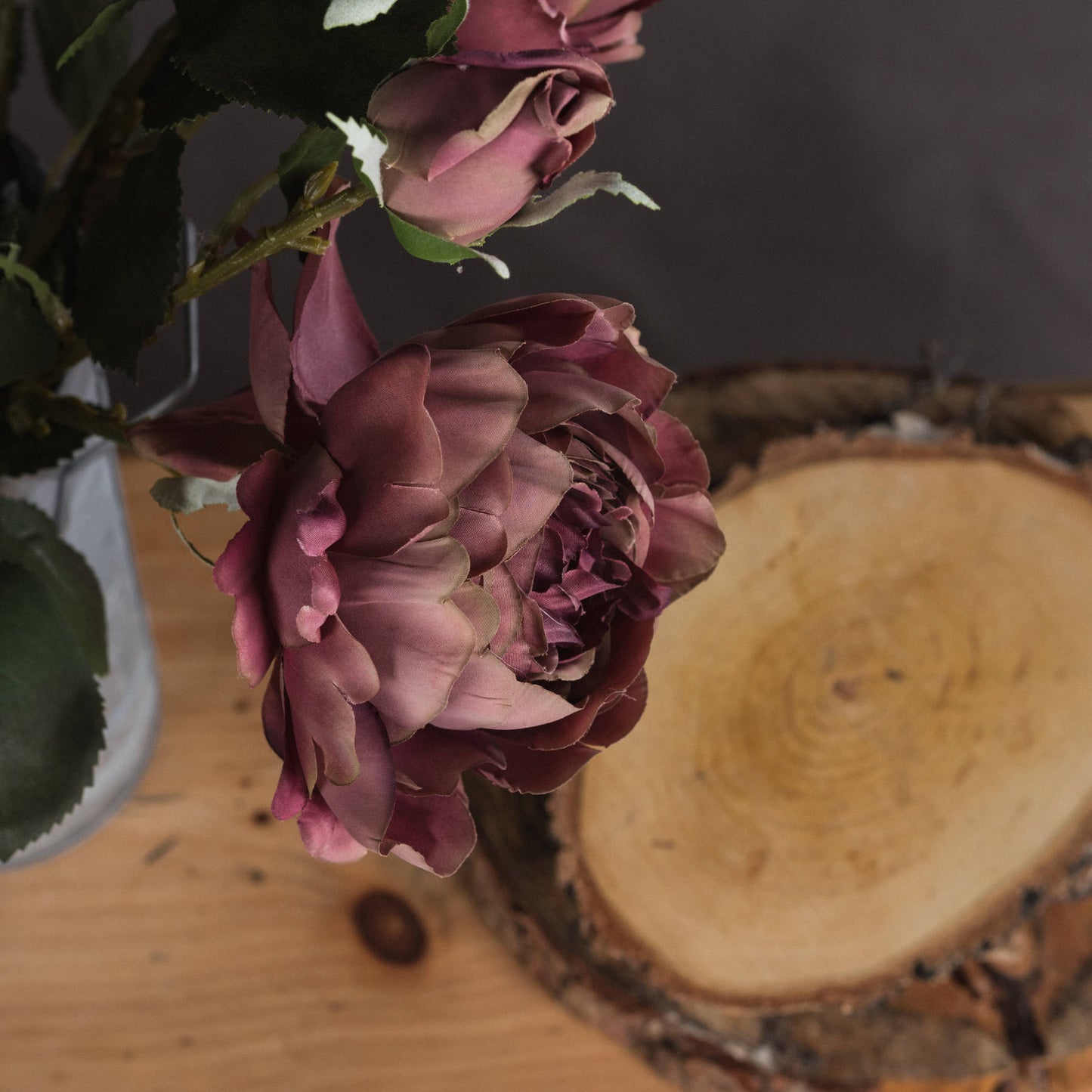 Soft White Cottage Rose Stem
