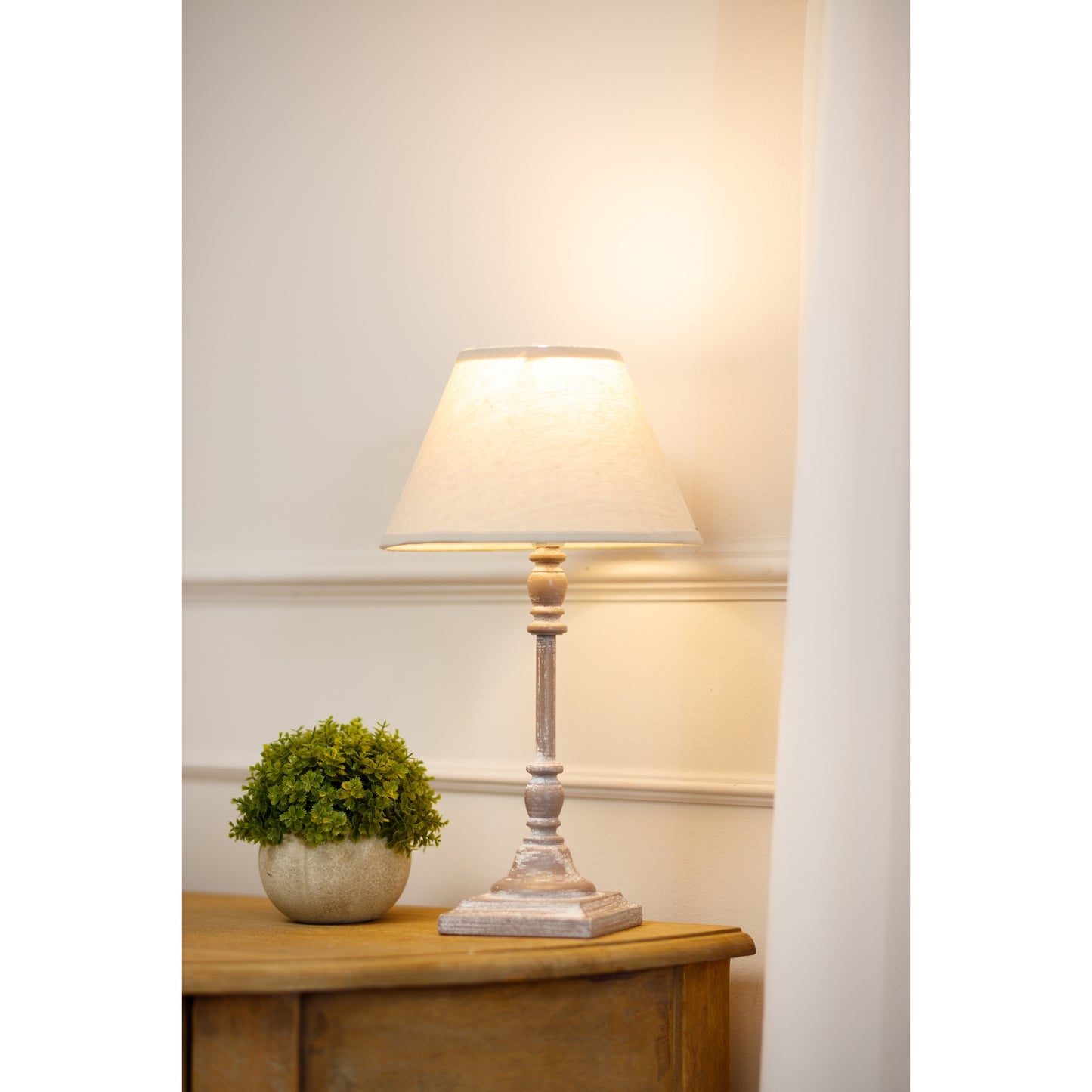 Varenna Stem Table Lamp With Linen Shade
