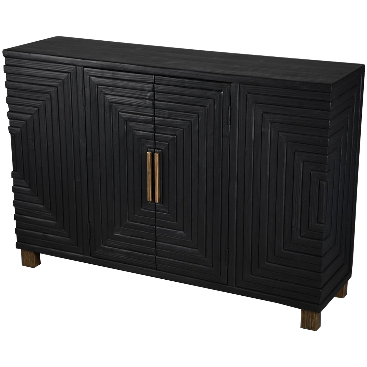 Black 2 Door Retro Sideboard