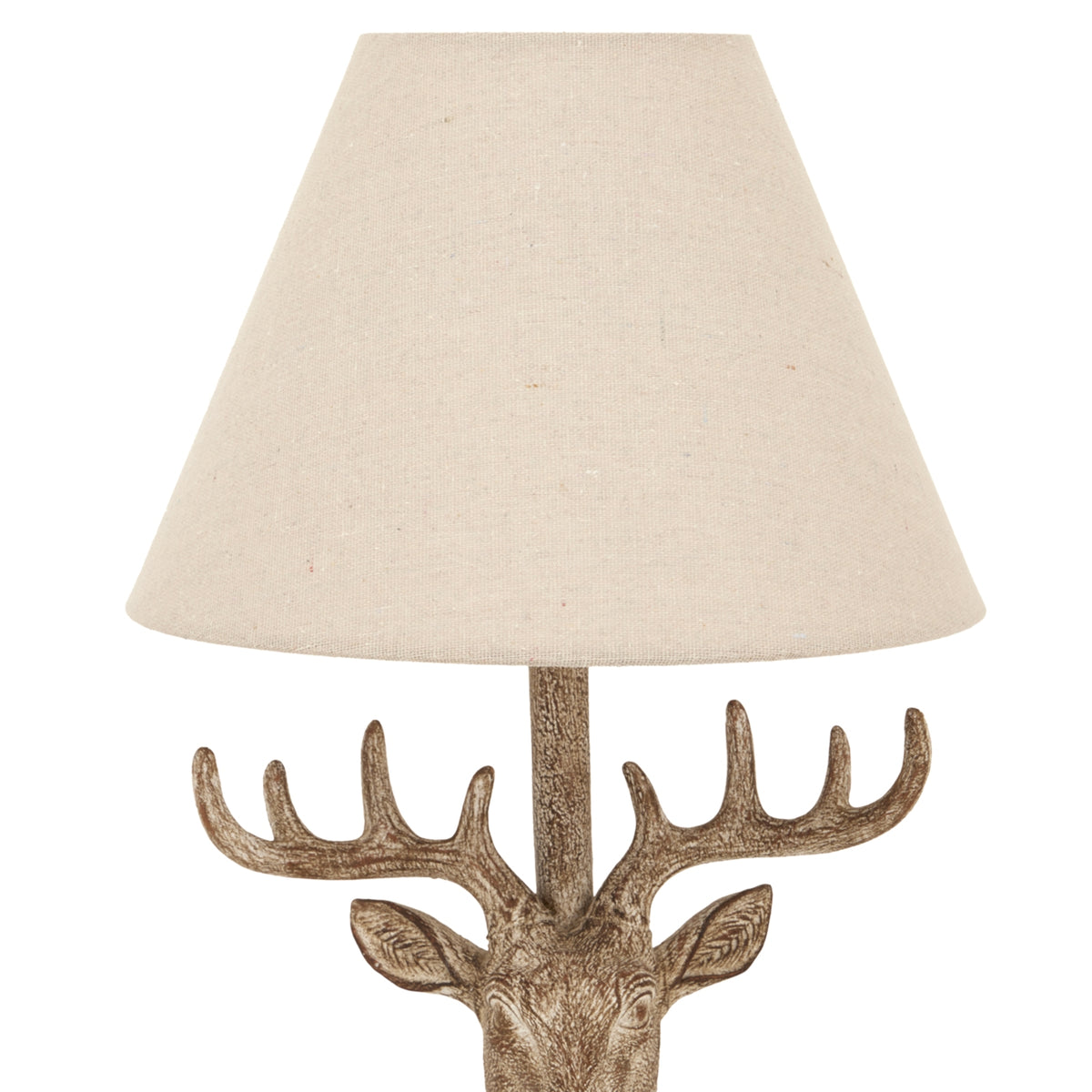 Ashford Stag Table Lamp with Natural Linen Shade