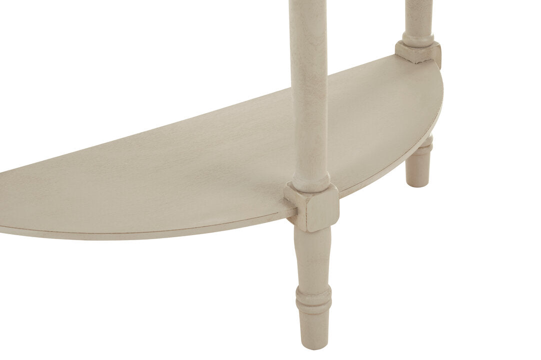 Loxley Putty Pine Wood Half Moon Console Table
