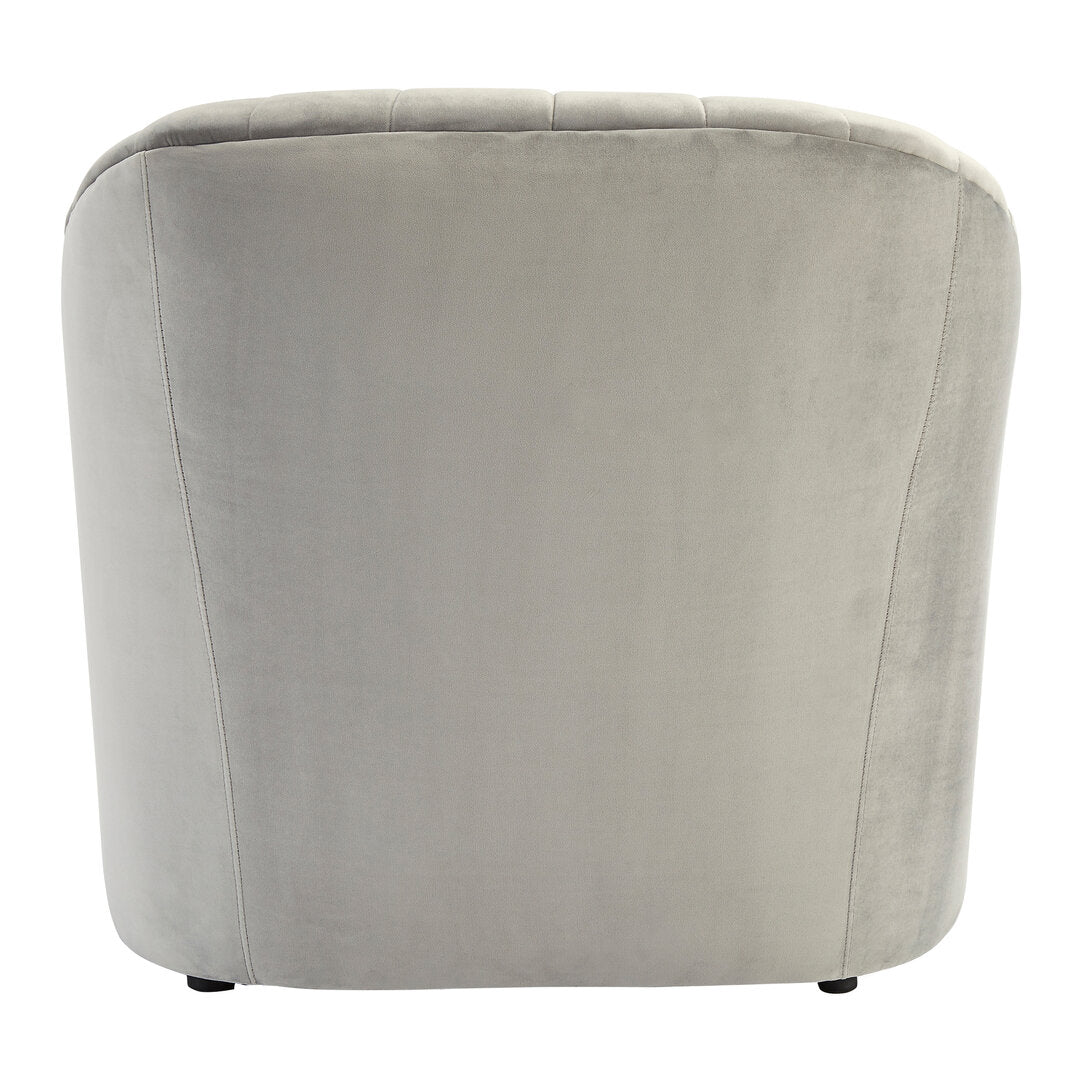 Opel Grey Velvet Armchair