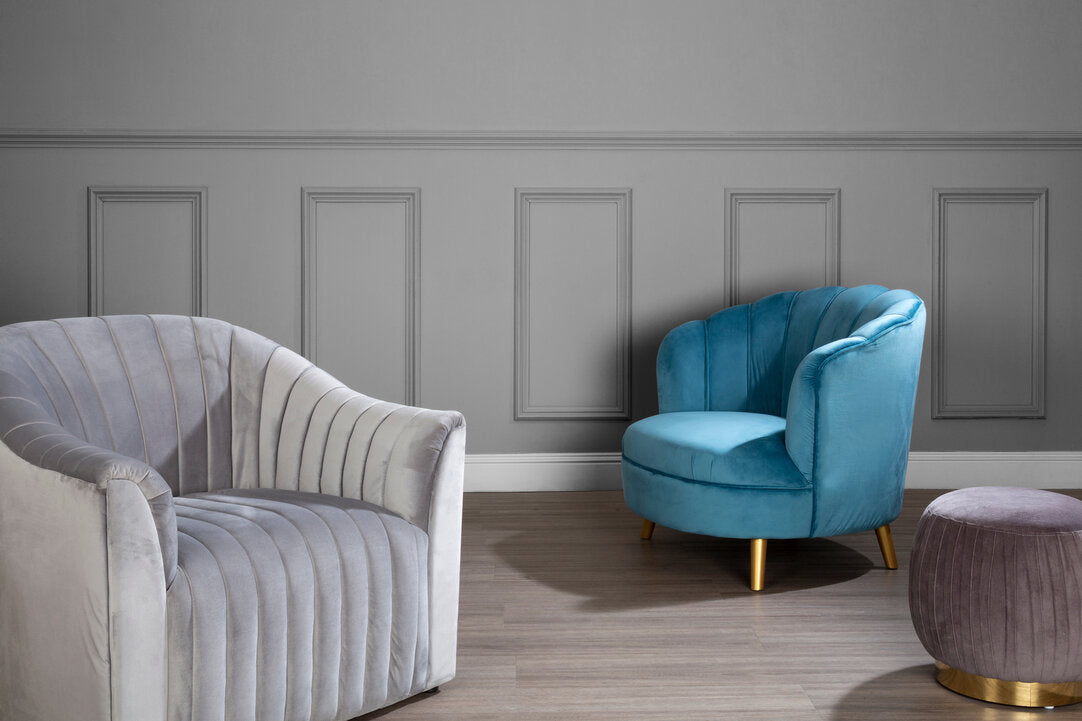 Alden Grey Velvet Armchair