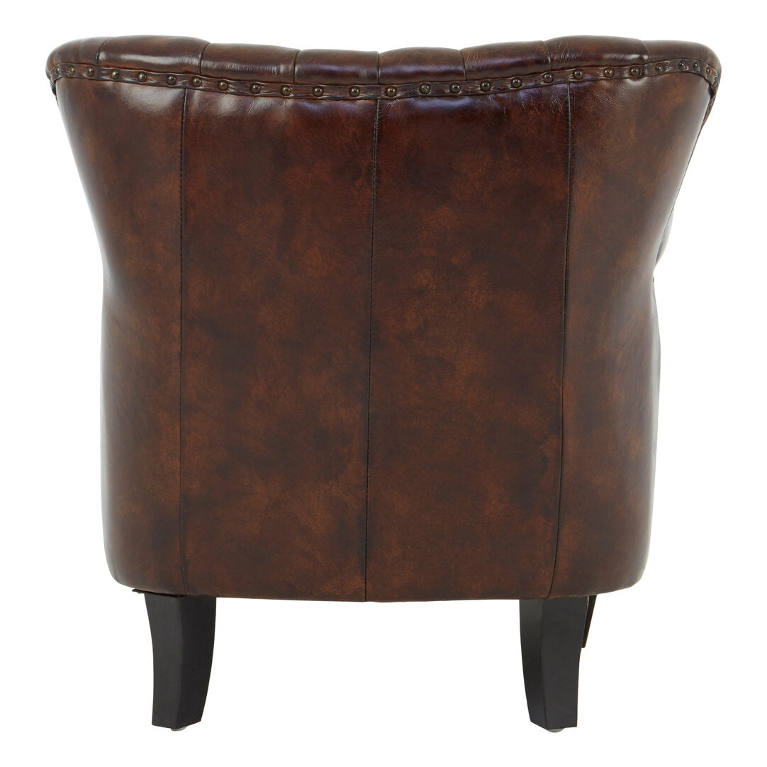 Victor Winged Brown Leather Armchair