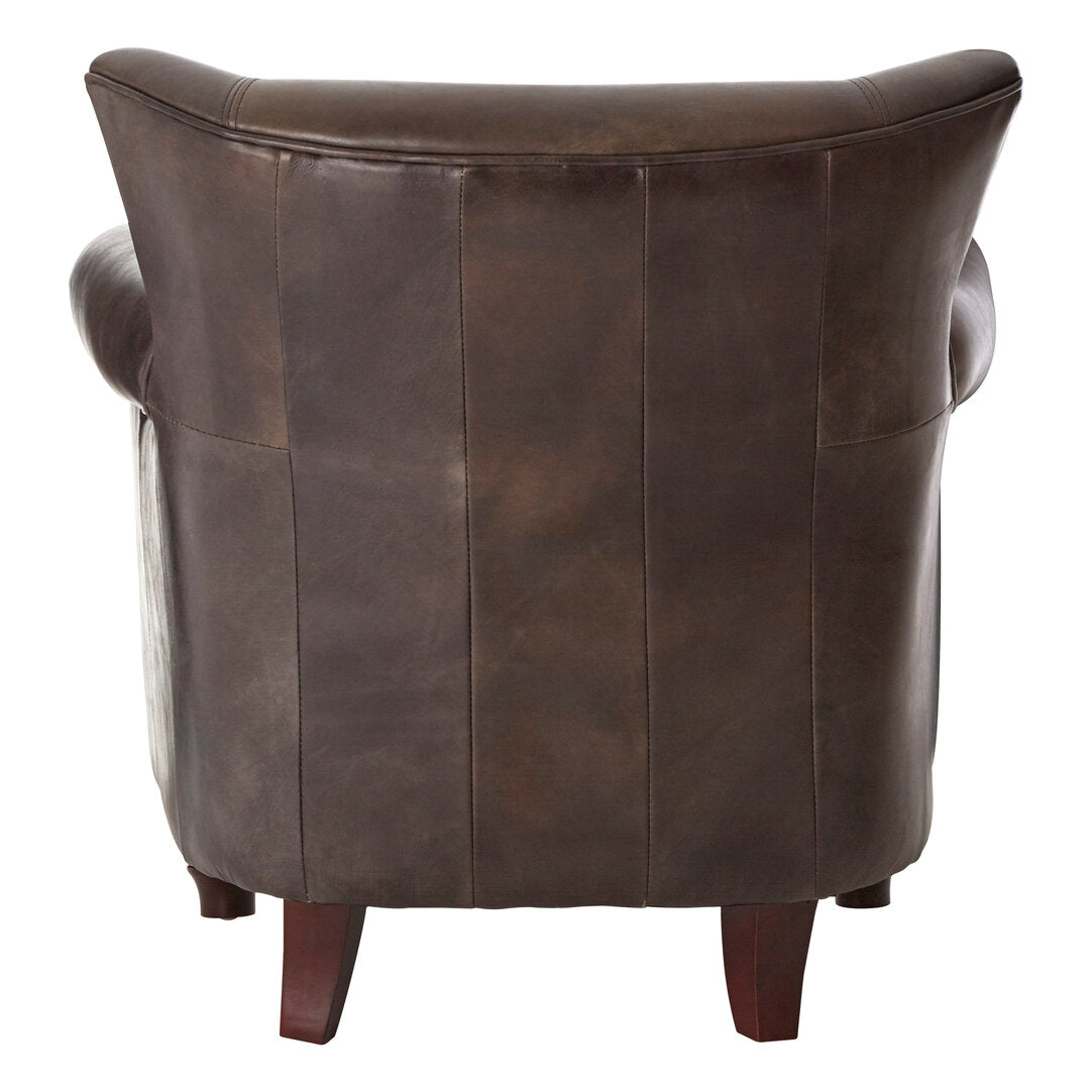 Victor Dark Grey Brown Leather Armchair