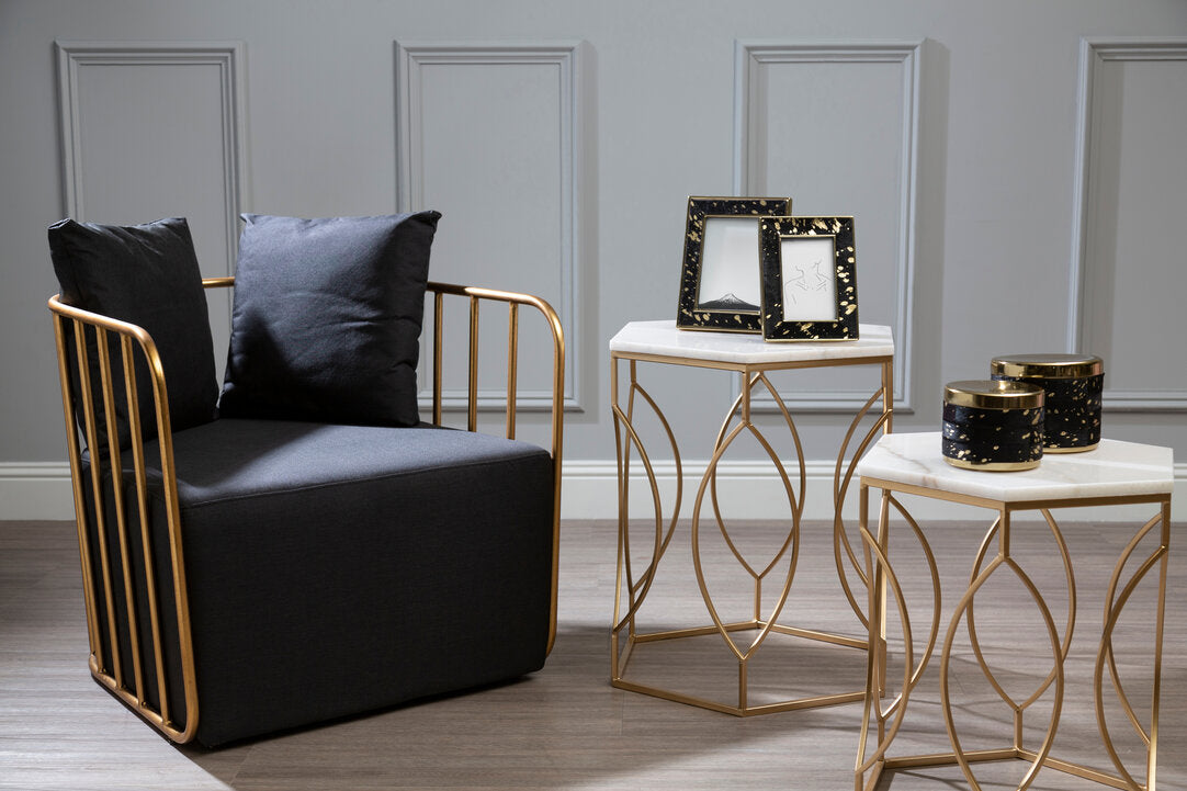 Bowerbird Small Gold And Black Trinket Box