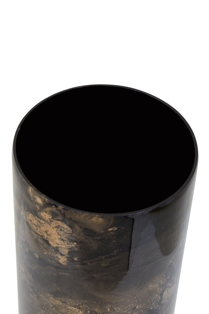 Nero Black And Gold Marble Effect Large Candle Holder