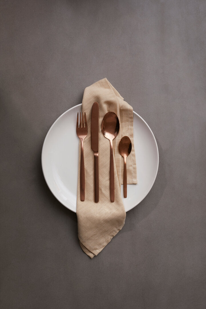 Avie 16 Piece Rose Gold Finish Cutlery Set