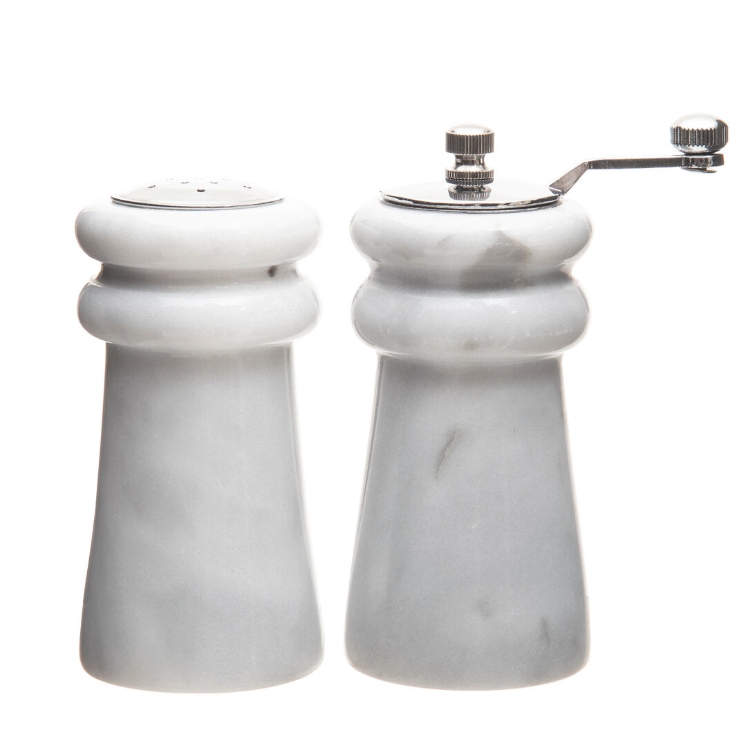 Salerno White Marble Salt & Pepper Set