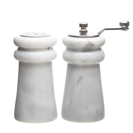 Salerno White Marble Salt & Pepper Set