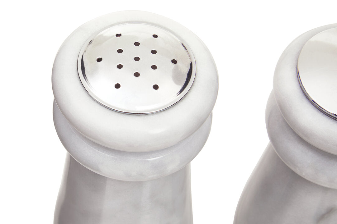 Salerno White Marble Salt & Pepper Set