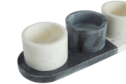 Bulgari Marble Condiment Bowls and Board Set