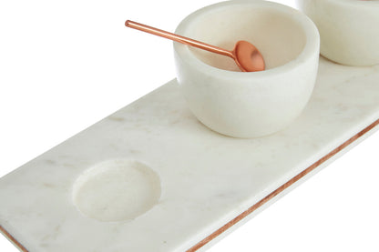 Monzaro Marble Dip Bowls with Board Set
