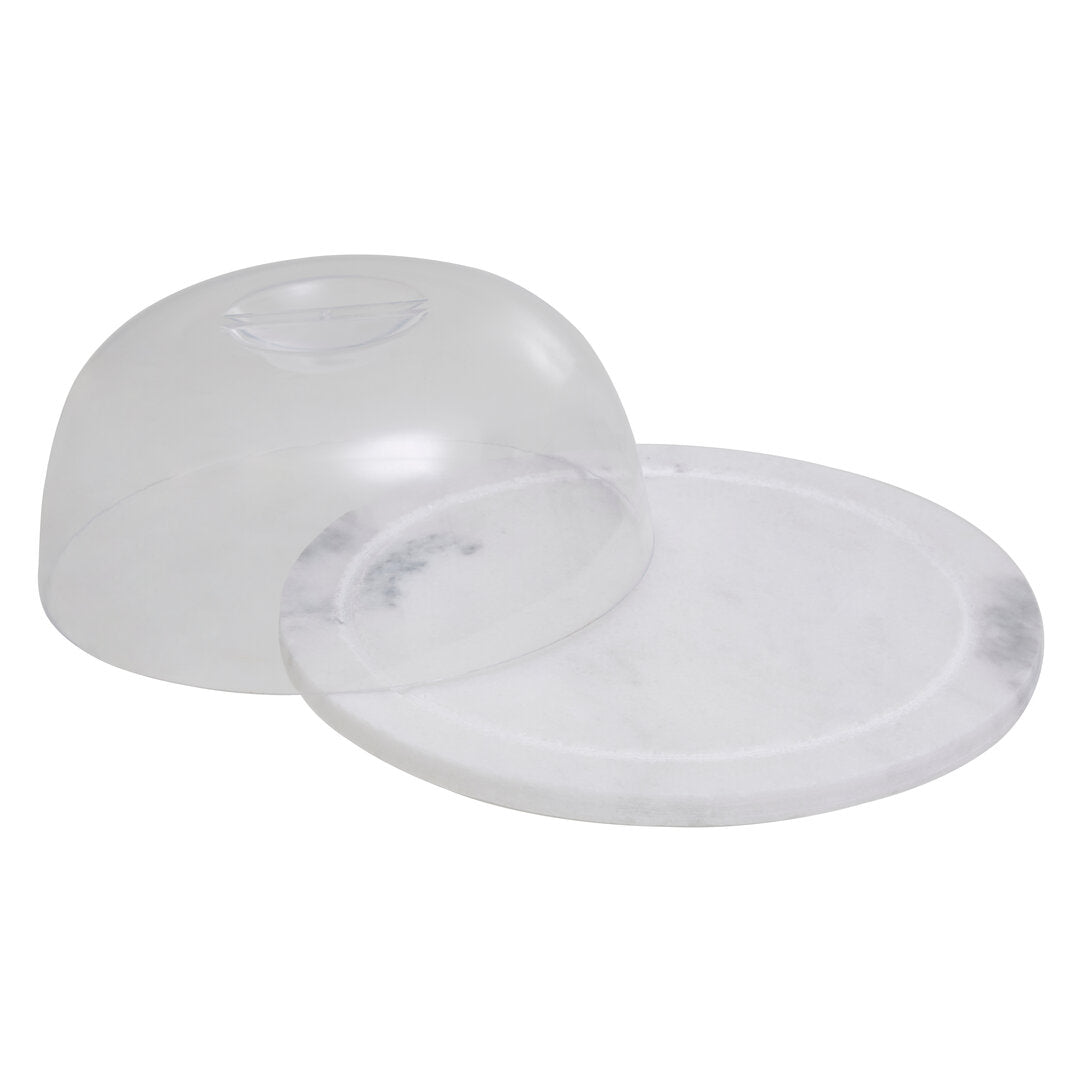Kindia Round Marble Cheese Board with Dome Lid