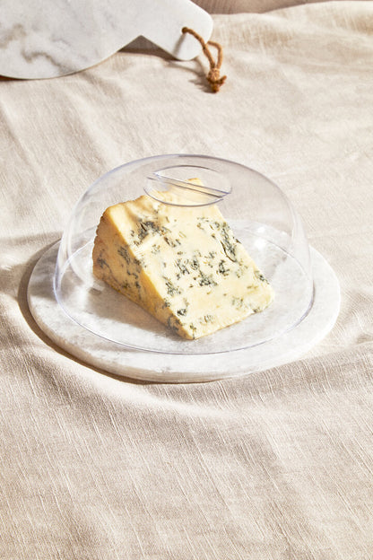 Kindia Round Marble Cheese Board with Dome Lid