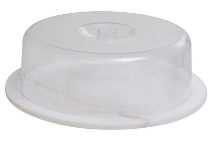 Kindia White Marble Cake Board With Domed Lid