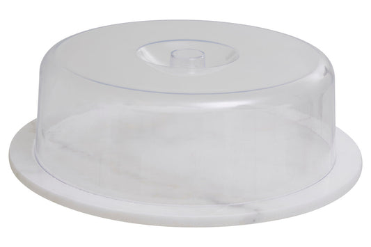Kindia White Marble Cake Board With Domed Lid