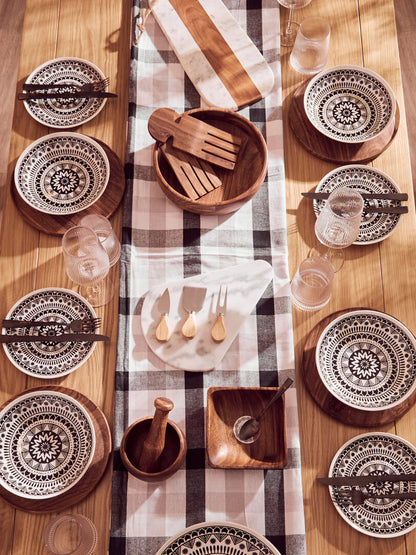 Kindia White Marble Triangular Cheese Board with 3 Knives