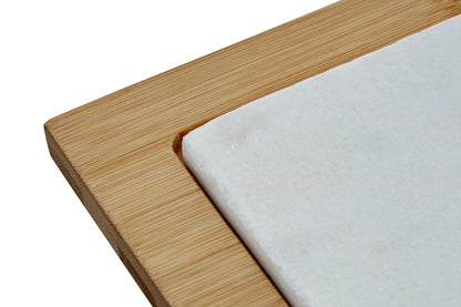 Monzaro White Marble And Bamboo Cheese Board
