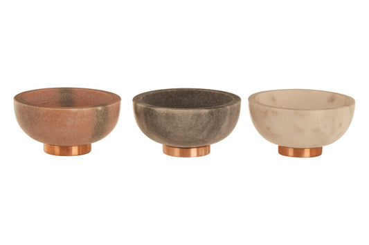 Monzaro Set Of 3 Marble Dipping Bowls