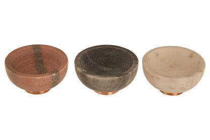 Monzaro Set Of 3 Marble Dipping Bowls