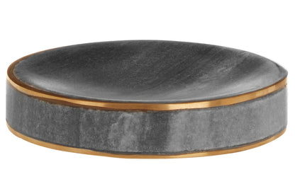 Liora Grey Marble and Gold Soap Dish