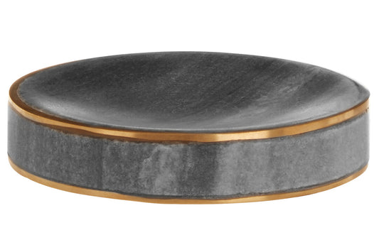 Liora Grey Marble and Gold Soap Dish