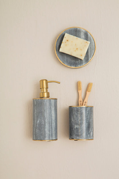 Bosco Grey Marble and Gold Tumbler