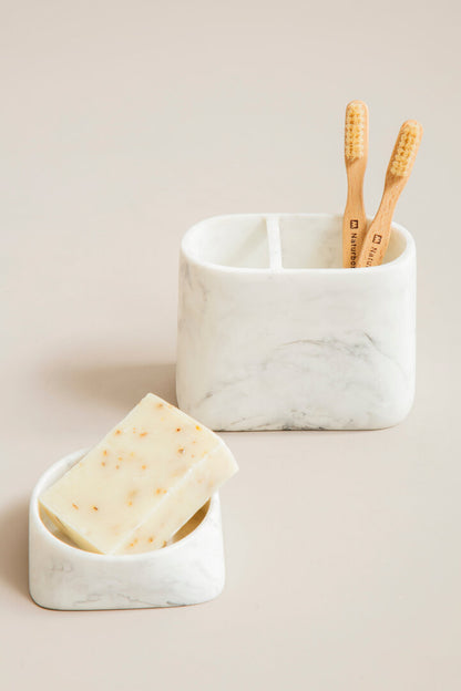 Elora Marble Effect Toothbrush Holder