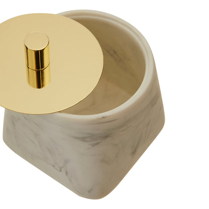 Elora Marble Effect Cotton Jar