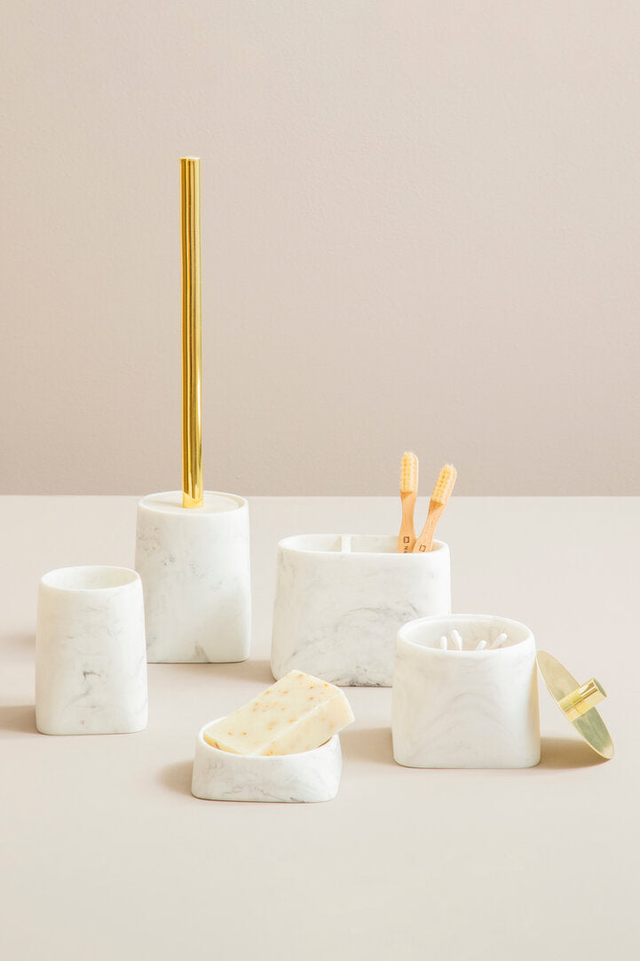 Elora Marble Effect Cotton Jar