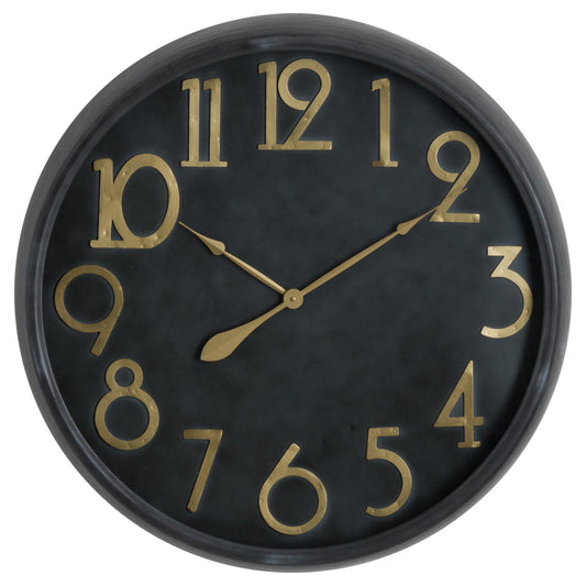 Black & Brass  Large Clock
