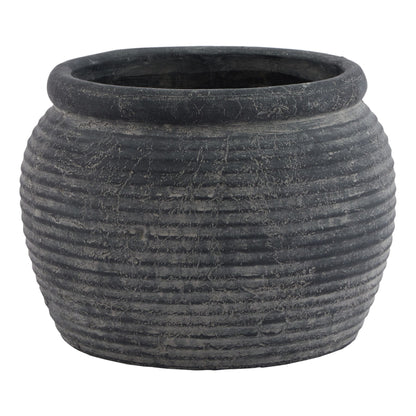Sorrento Grey Rimmed Large Plant Pot