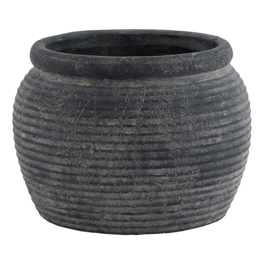 Sorrento Grey Rimmed Large Plant Pot