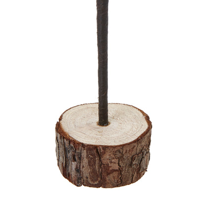 Snowy Spindle Tree on Wooden Log Base - Medium