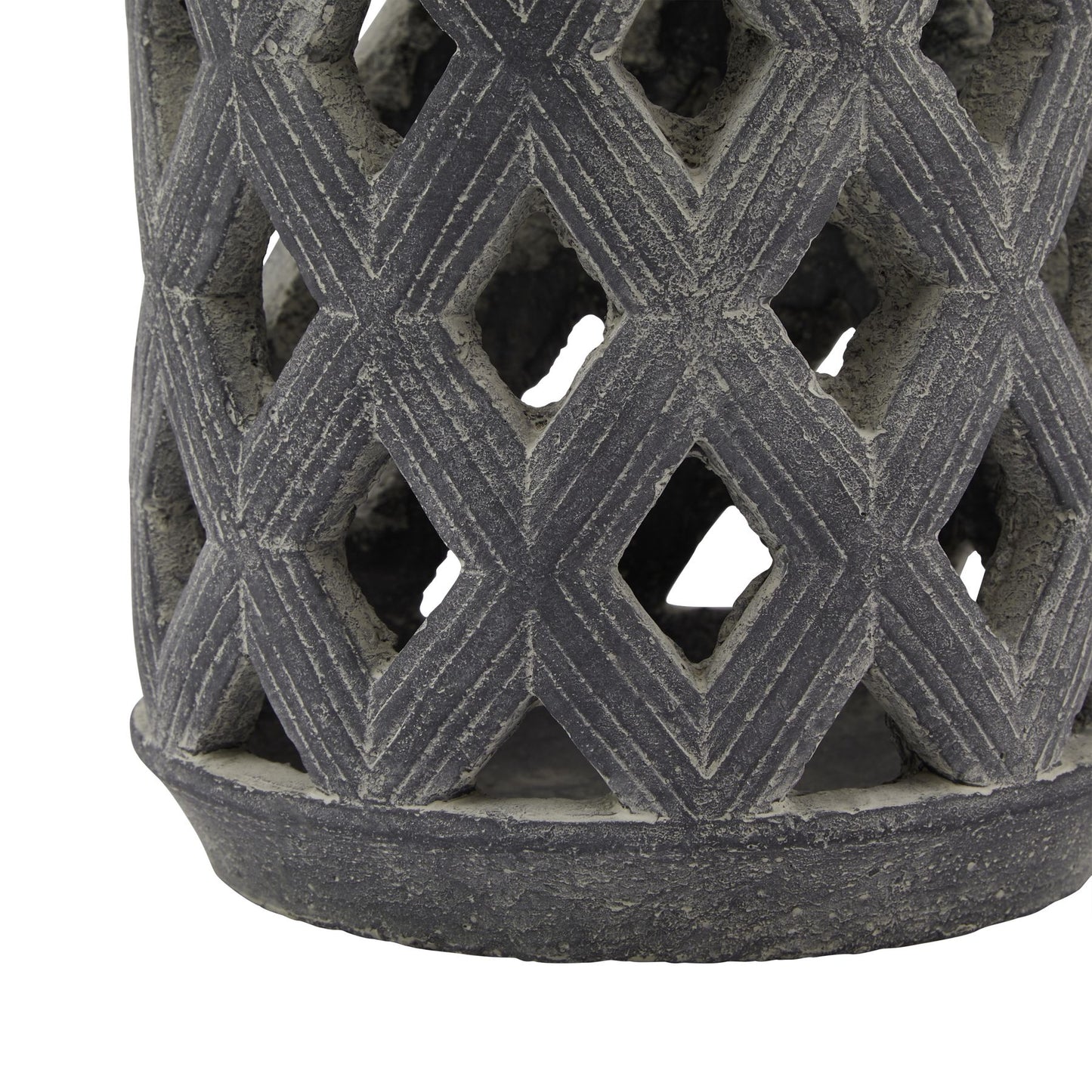 Sorrento Grey Lattice Lantern - Large