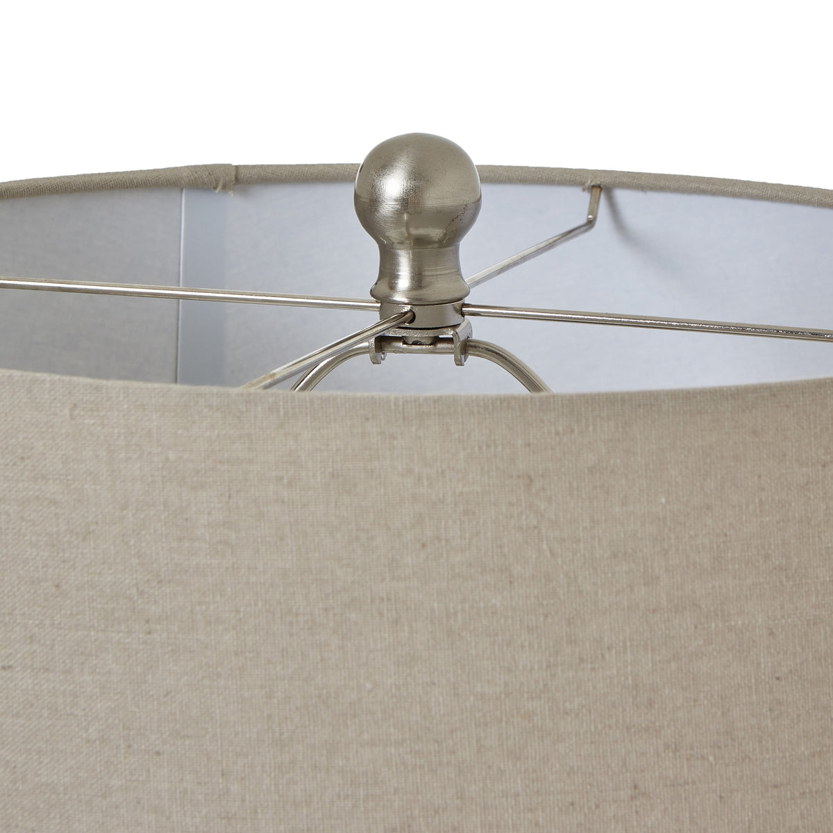 Elodie White Beaded Ceramic Table Lamp with Linen Shade