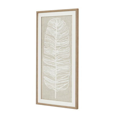 White Feather Artwork with Beaded Frame - Large