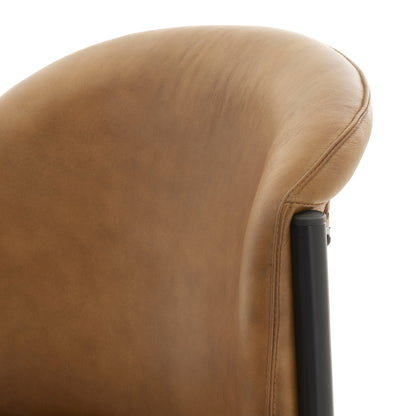 Lennox Leather Curved Dining Chair