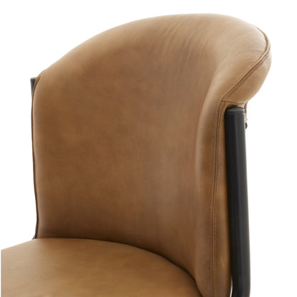 Lennox Leather Curved Dining Chair