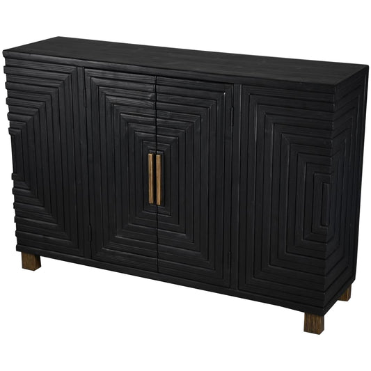 Black 2 Door Retro Sideboard