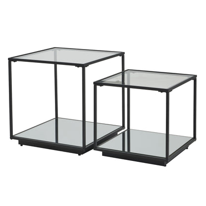 Brenton Black Metal Side Tables – Set of Two