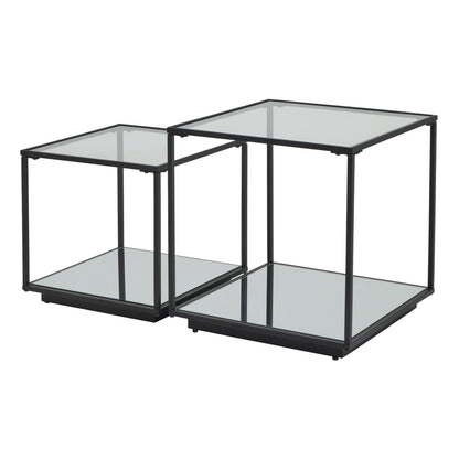 Brenton Black Metal Side Tables – Set of Two