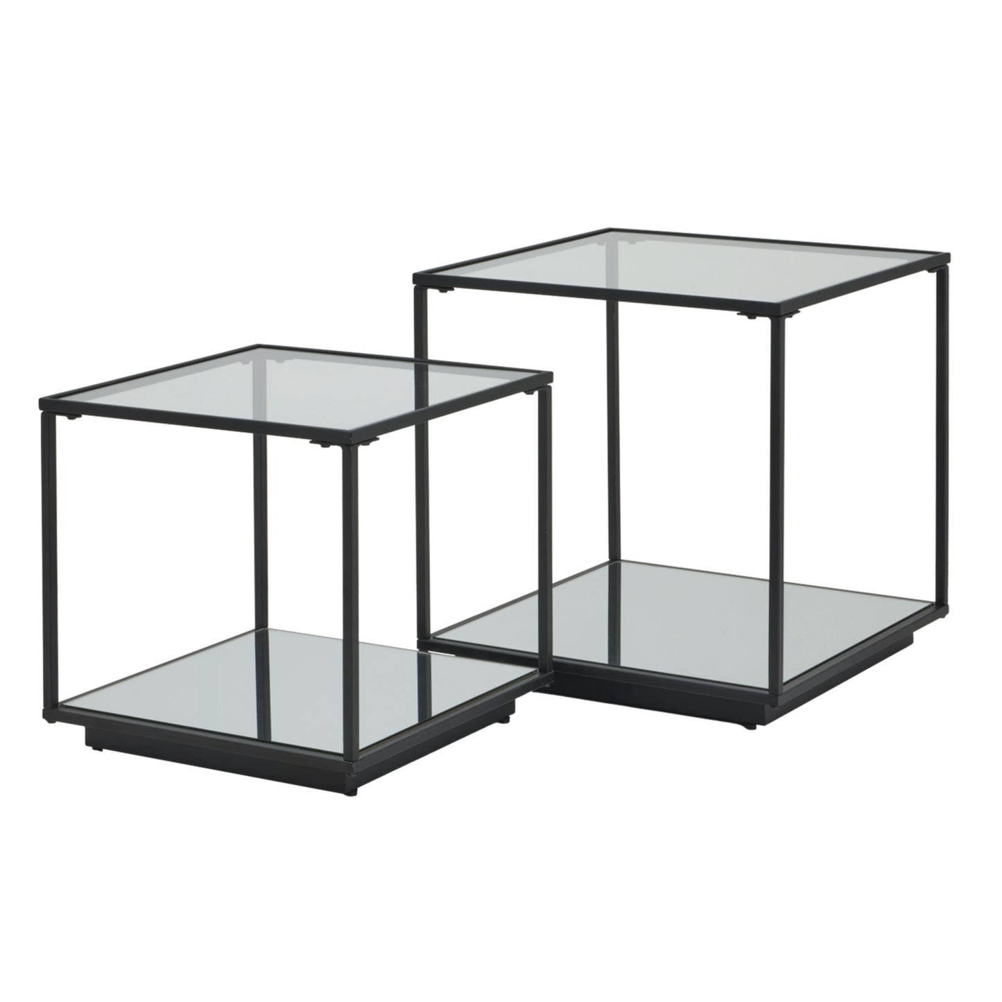 Brenton Black Metal Side Tables – Set of Two
