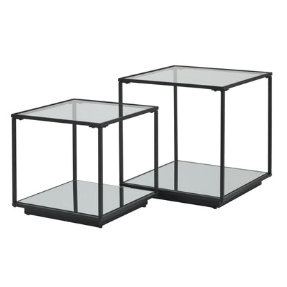Brenton Black Metal Side Tables – Set of Two