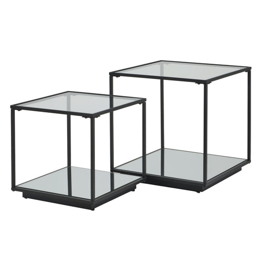 Brenton Black Metal Side Tables – Set of Two
