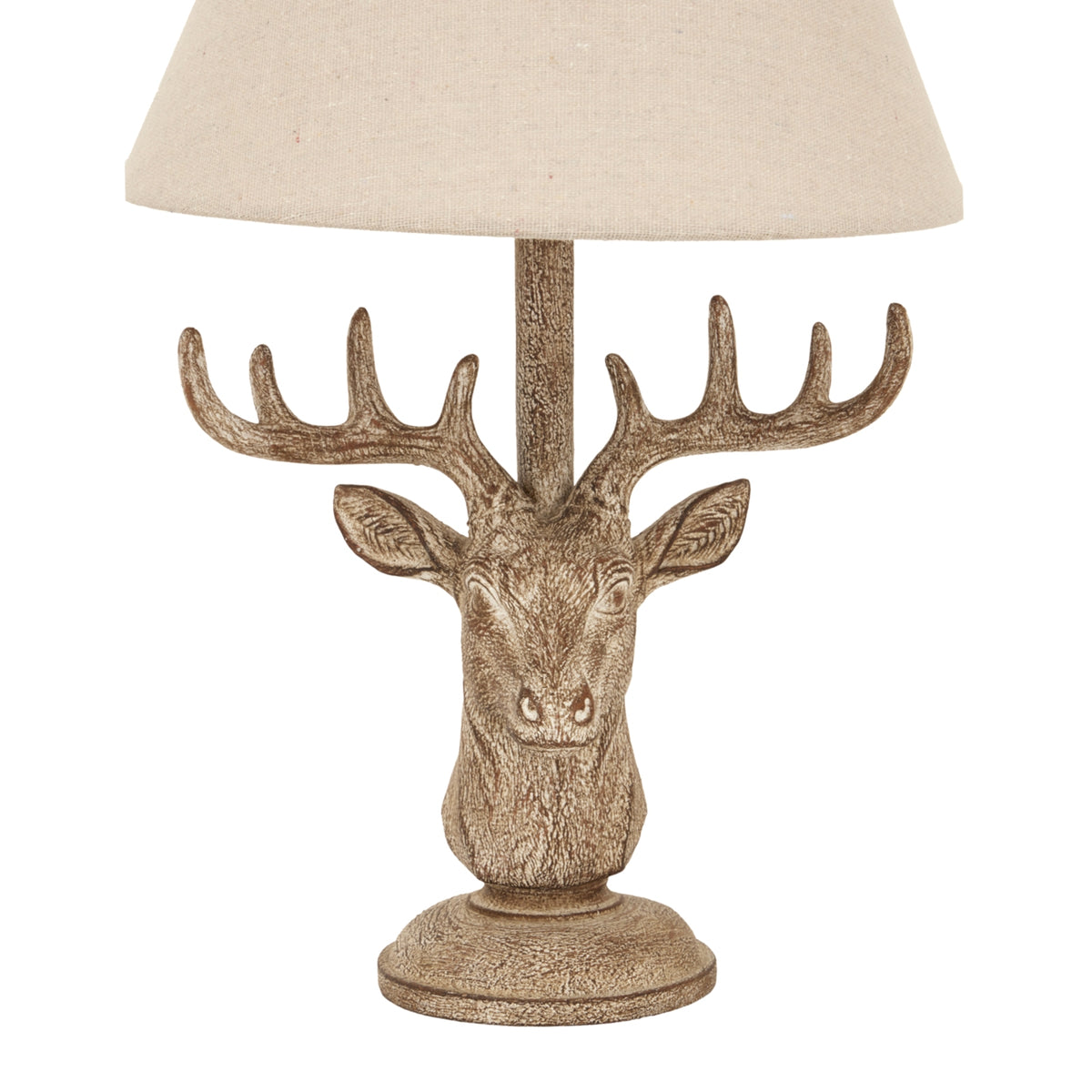 Ashford Stag Table Lamp with Natural Linen Shade