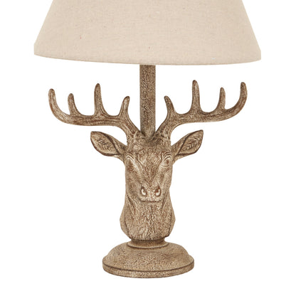 Ashford Stag Table Lamp with Natural Linen Shade
